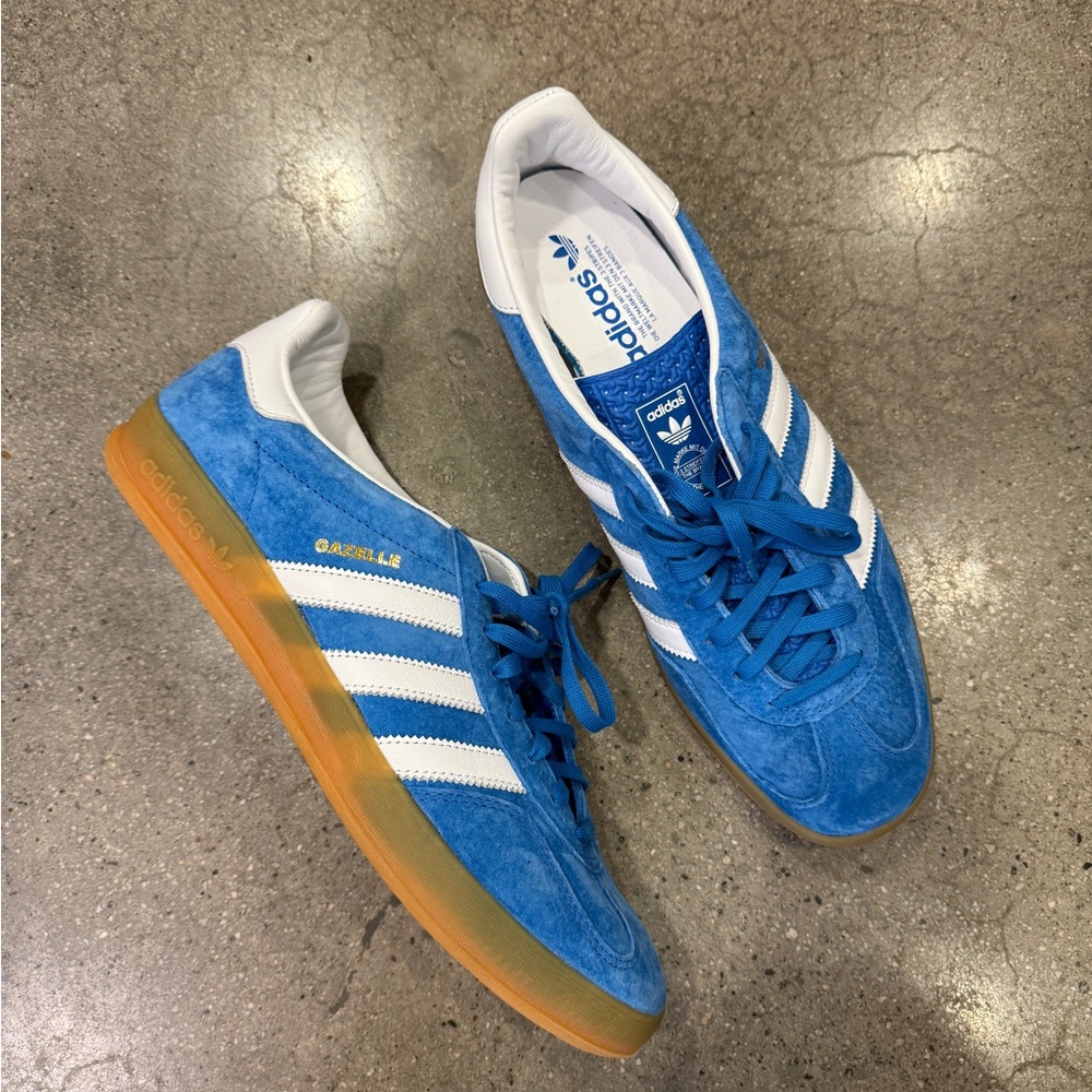 adidas Gazelle Blue Suede Sneakers
